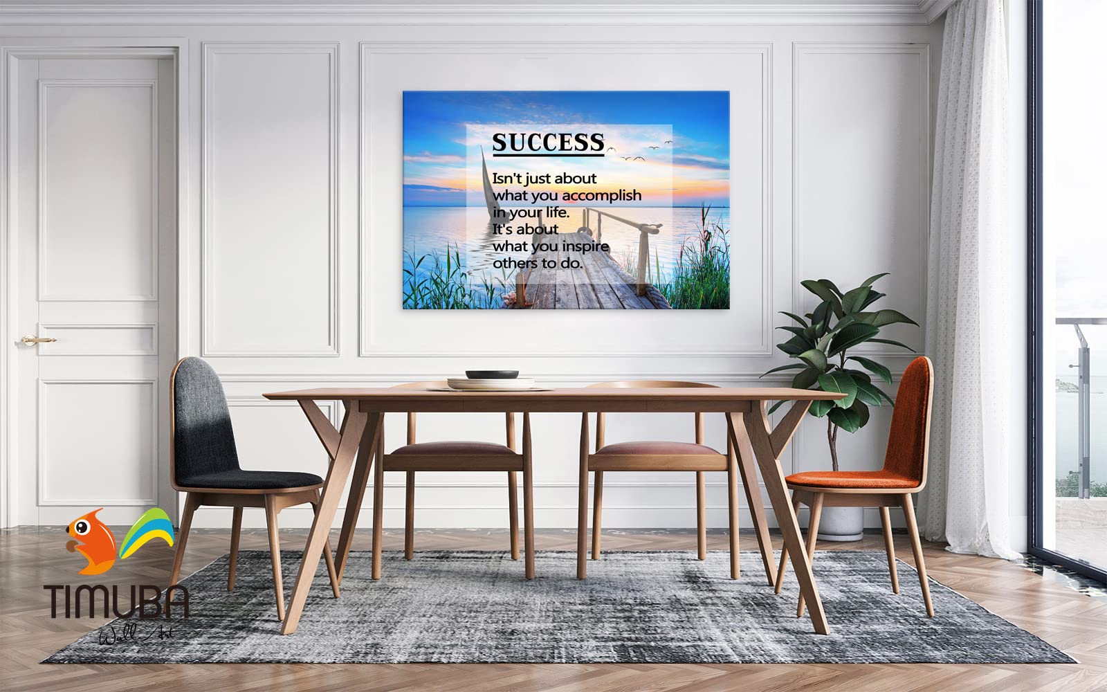 Inspirational Canvas Wall Art for Office & Home - 'Mindset is Everything' Motivational Quote Print, Framed Gym & Workout Decor (24x36 Inches) - Perfect for Office, Home Gym & Workspace Motivation