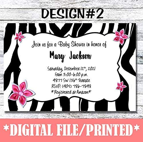 Zebra Print Pink Birthday Invitations - Baby Shower, Sweet 16 & Wedding (10-Pack or Digital Download) | Premium Cardstock with Envelopes | Matte/Glossy Finish | Perfect for Birthday Parties, Bridal Showers & Special Events