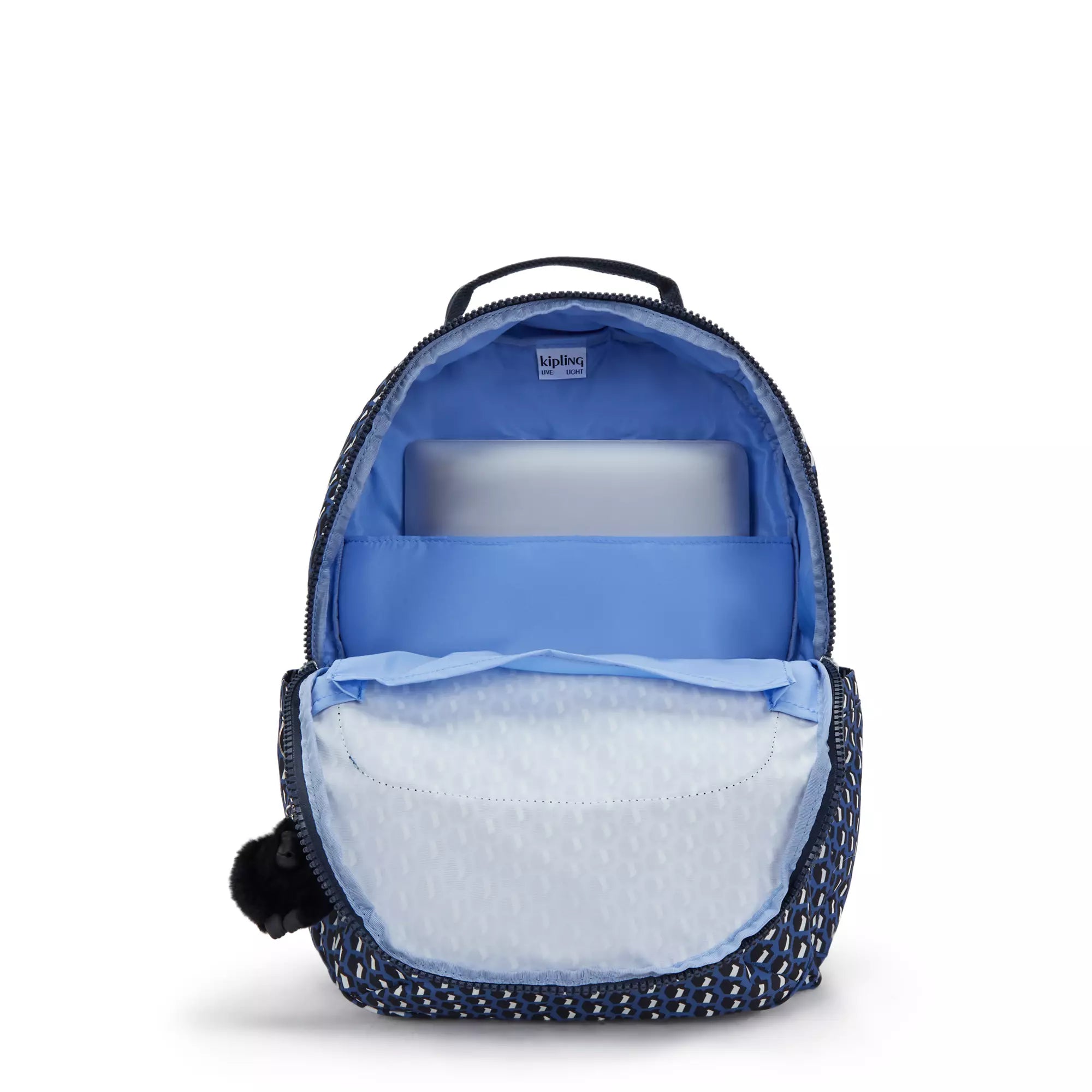 Kipling Seoul Printed 15 Inch Laptop Backpack - 3D K Blue | Lightweight & Durable School, Work & Travel Backpack for Women & Men