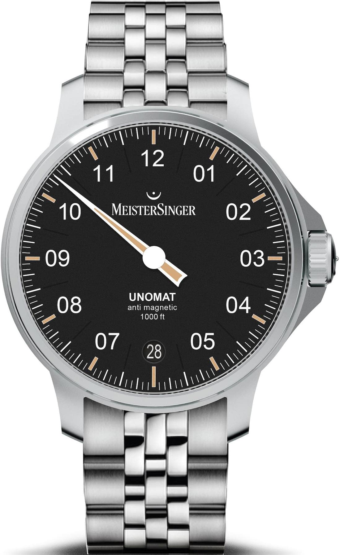 Unomat Watch for Men - Black Dial Stainless Steel Bracelet Waterproof Casual Dress Watch | Perfect for Business, Office, and Everyday Wear