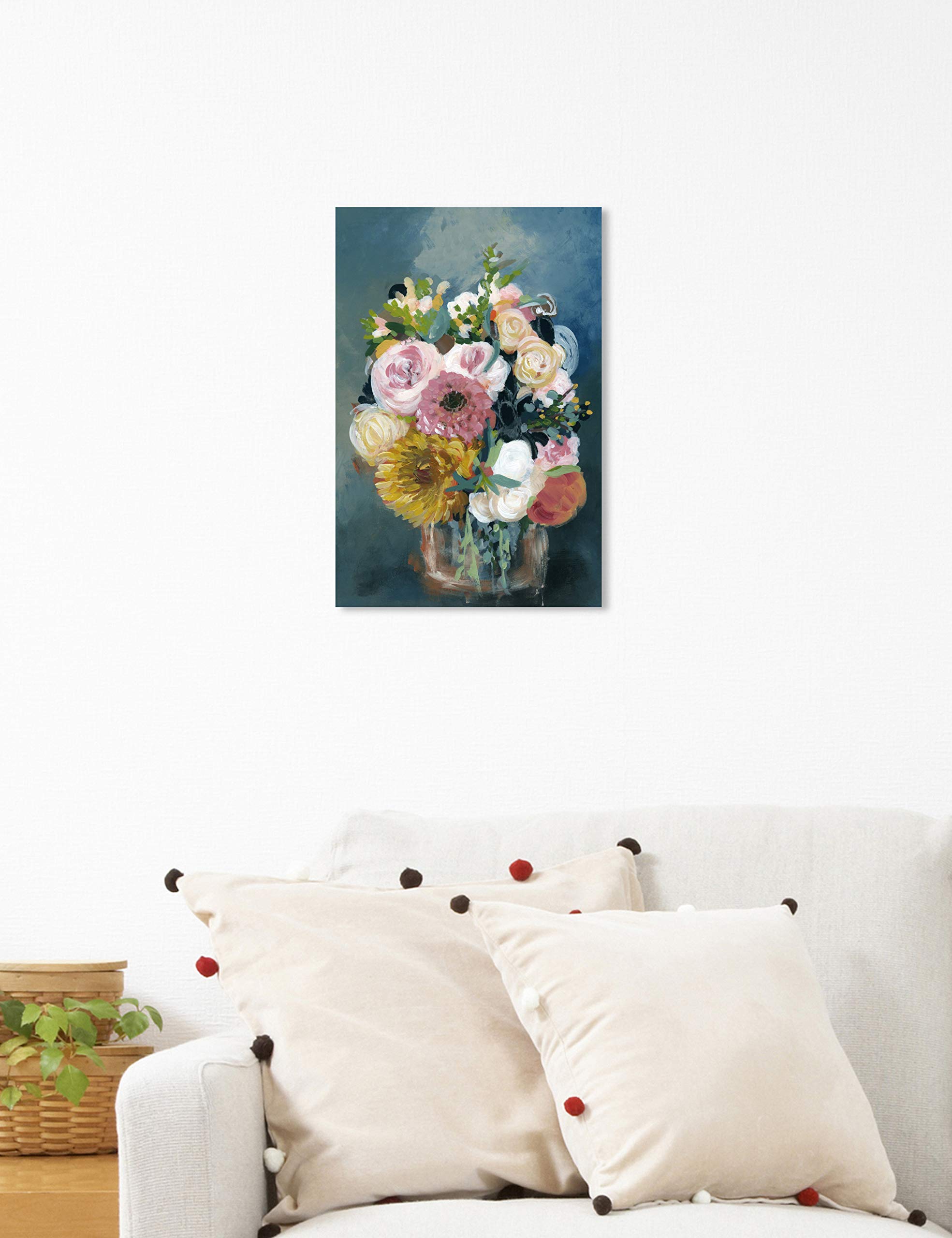 Oliver Gal Artist Co Floral Wall Art Canvas Print - Spring Bouquet in Blue & Pink, 10x15 Inches, Home Decor for Living Room, Bedroom & Office