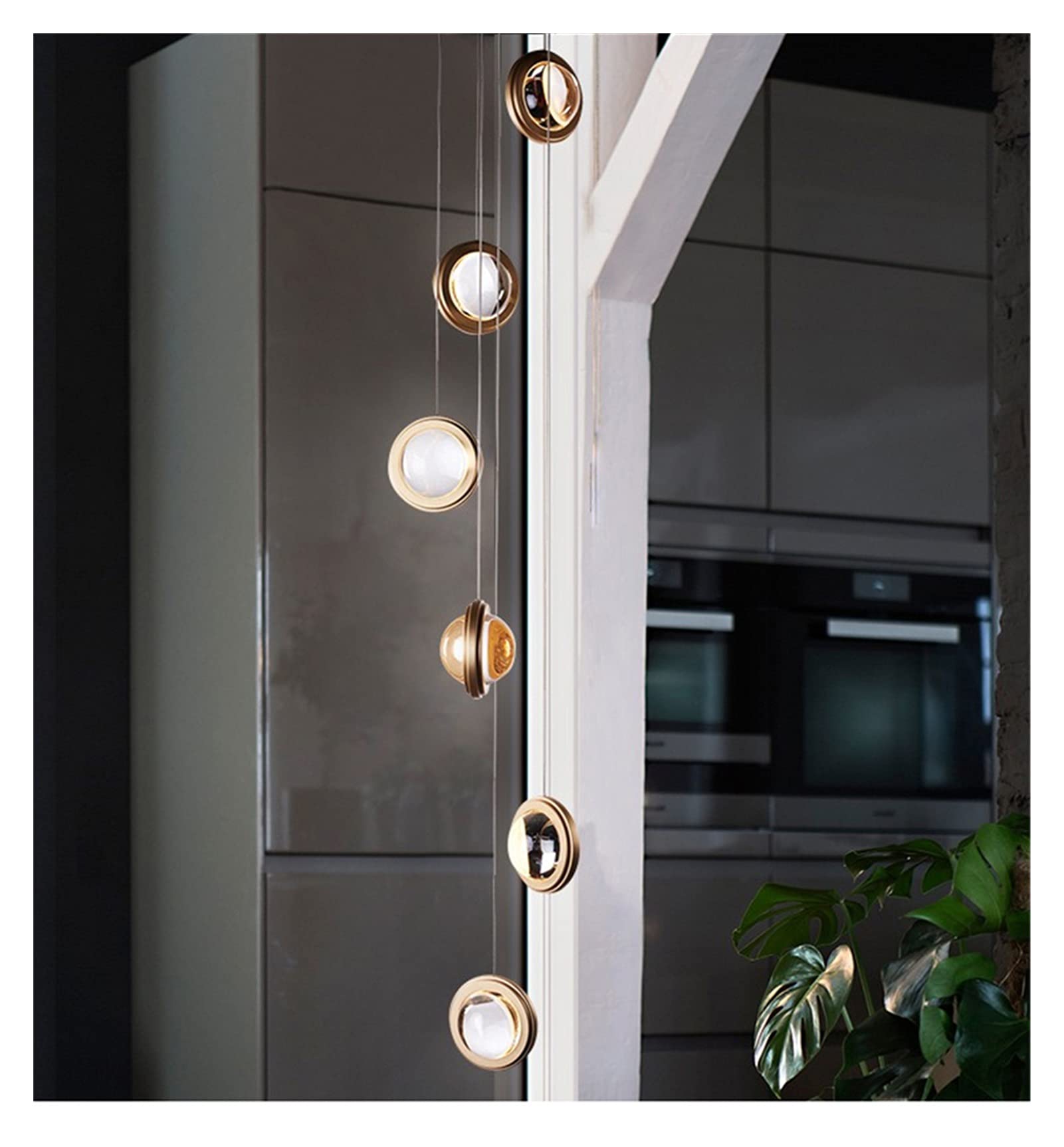 Crystal LED Chandelier - 7-Light Rectangle Pendant Lighting Fixture with Meteoric Shower Design for Living Room, Dining Room & Staircase | Warm White Indoor Ceiling Light | Modern Home Decor Lighting