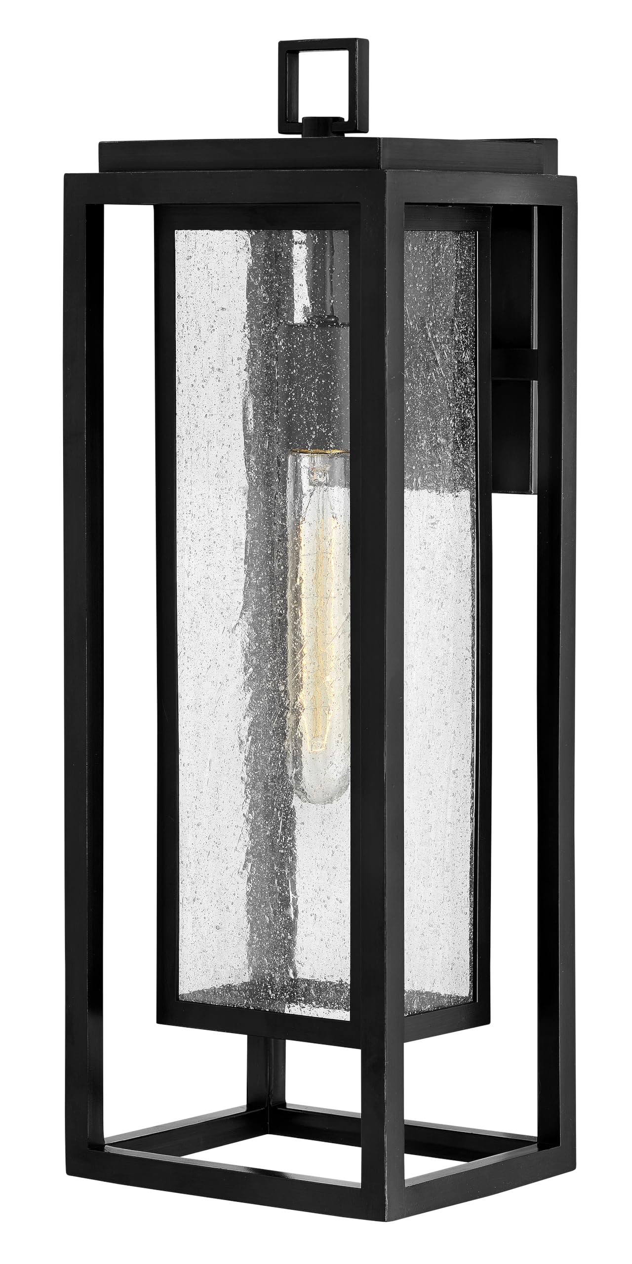 Hinkley Republic 1005BK Large Outdoor Wall Mount Lantern - Modern Black Composite Exterior Light with Anti-Fading Finish - Perfect for Porch, Patio, and Entryway Lighting