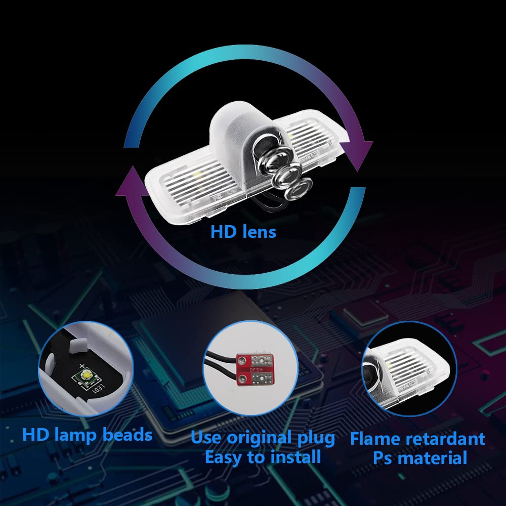 2 Pcs Car Door Projection LED Lights - Laser Logo Emblem Welcome Puddle Lamps Kit for Clear Pilot 2016-Present Models | Custom Shadow Lights for Nighttime Parking & Vehicle Personalization