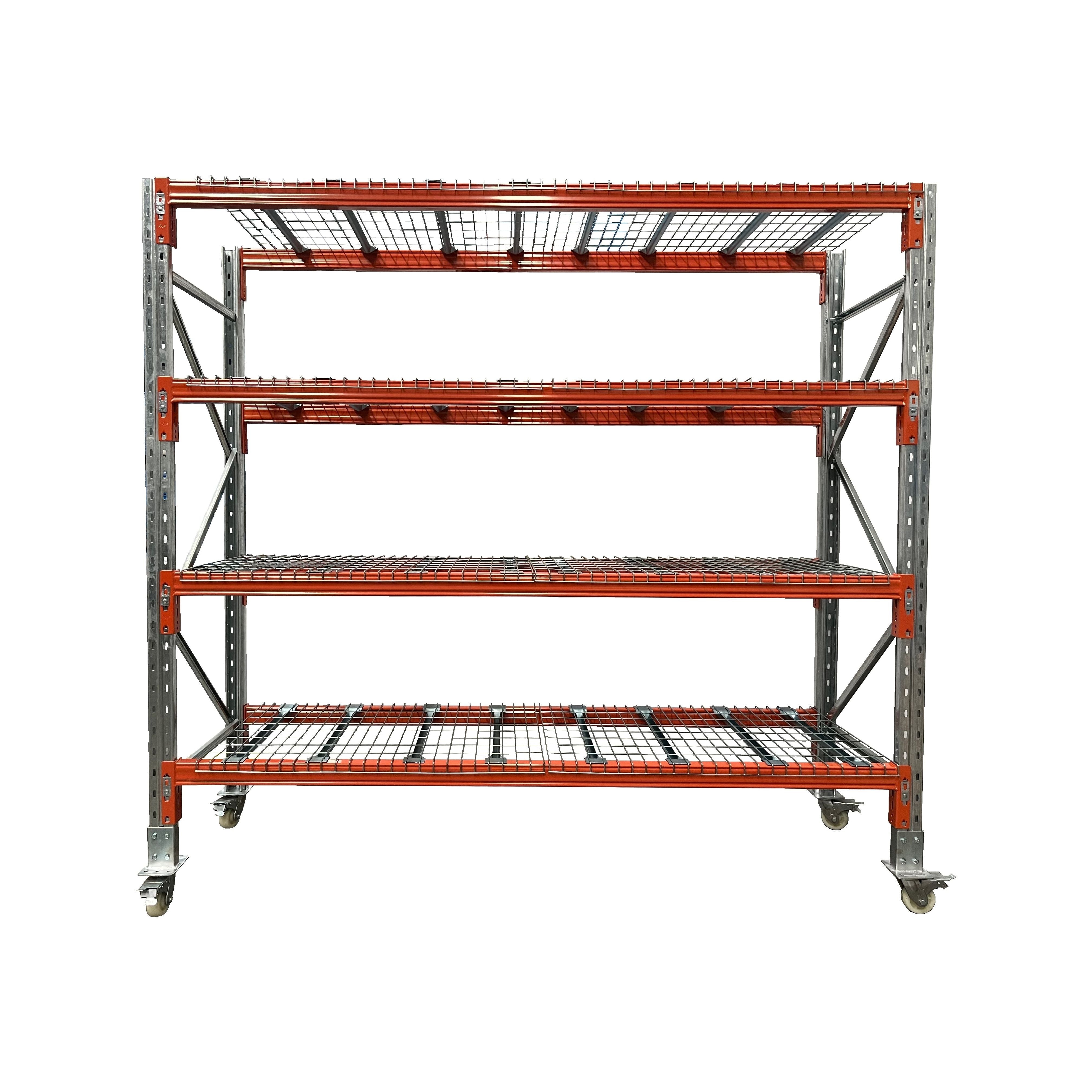 Heavy Duty Industrial Shelving Unit - Single Bay 2438mm Tall with Mesh Deck & Castor Wheels | Perfect for Warehouse Storage, Garage Organization & Retail Display