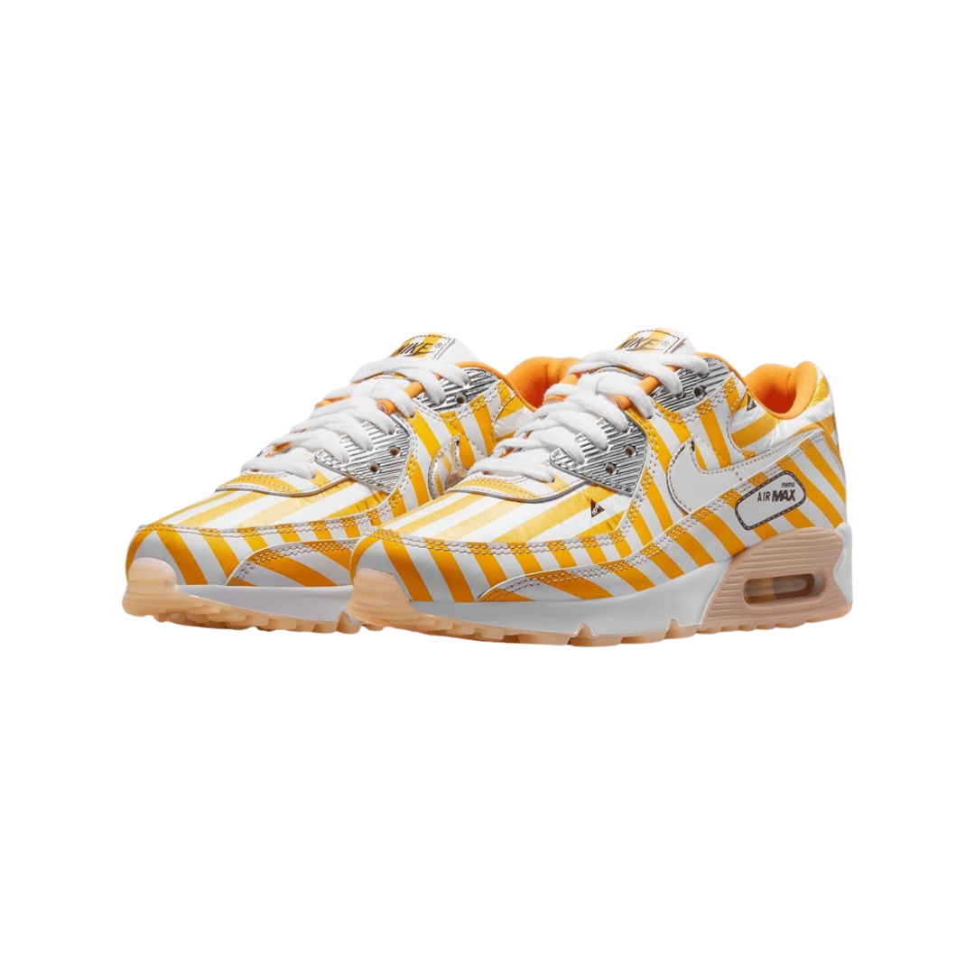 Nike Air Max 90 Sneakers - Fried Chicken Speed Yellow & Shimmer White - Running Shoes for Men & Women - Perfect for Casual Wear, Gym & Street Style