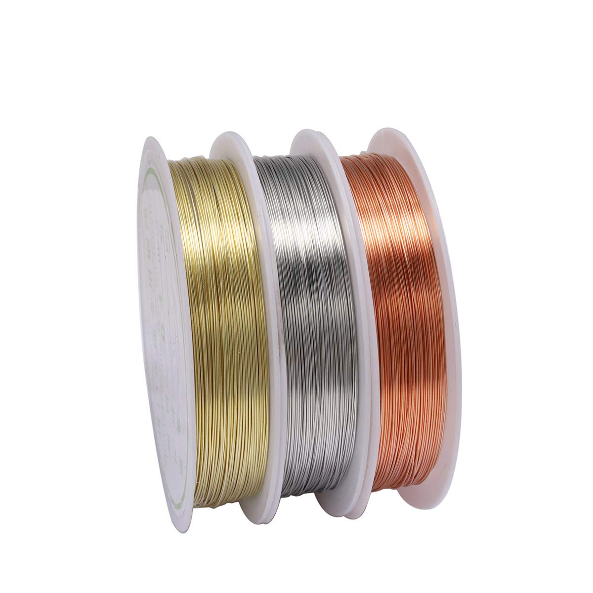 3 Rolls 0.2mm/32 Gauge Tarnish Resistant Copper Jewelry Beading Wire - Premium Craft Wire for DIY Jewelry Making, Bracelets, Necklaces & Beading Projects - Perfect for Jewelers and Craft Enthusiasts