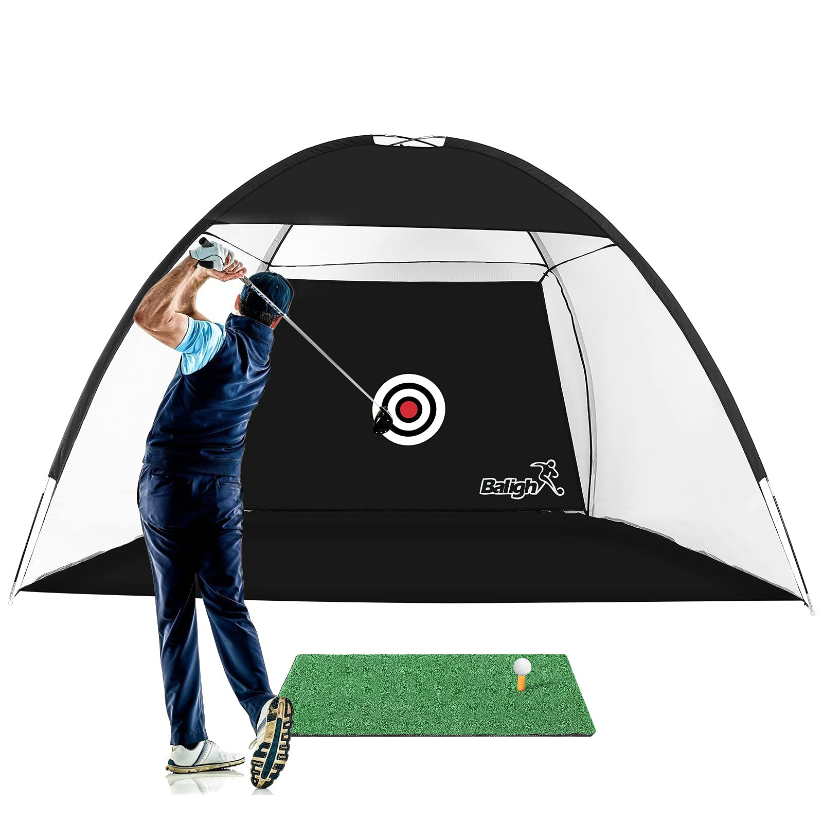 Premium Golf Practice Net with Turf Mat Combo for Backyard & Indoor Driving – Durable Golf Hitting Net & Training Mat for Outdoor Sports | Perfect for Home Practice, Backyard Training & Golf Enthusiasts
