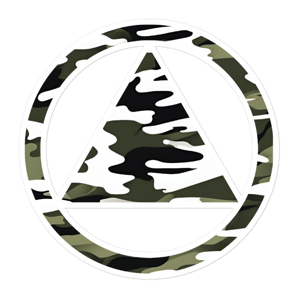 Sobriety Camo Vinyl Sticker - Waterproof Decal for Laptops, Cars, Tumblers - Motivational Recovery Sticker for AA, NA & Sobriety Support - Perfect for 12-Step Meetings & Personal Belongings
