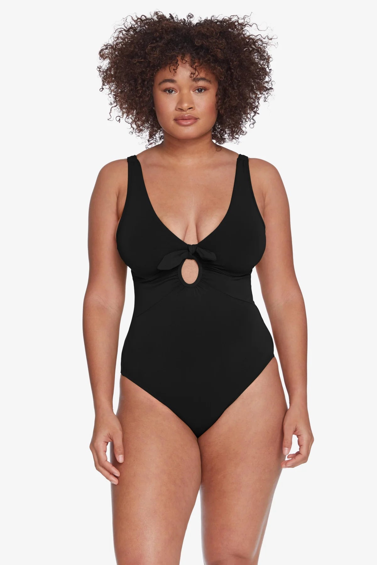 Robin Piccone Ava Knot One Piece Swimsuit - Black | Stylish & Comfortable Swimwear for Women | Perfect for Beach Vacations, Pool Parties & Summer Getaways