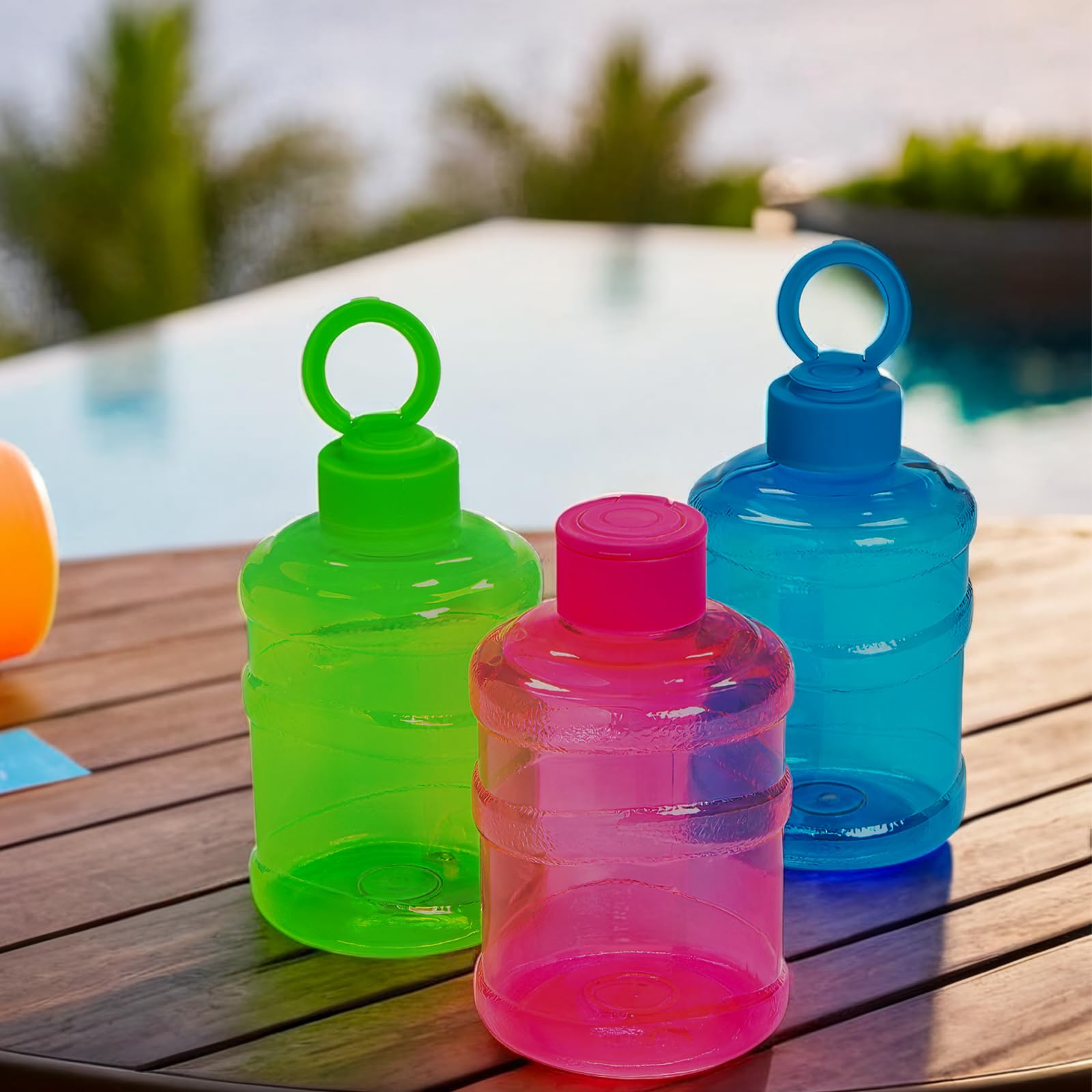12-Pack Neon Plastic Water Bottles with Lids - 24oz BPA-Free Reusable Drinkware for Kids & Adults - Vibrant Multi-Color Party Supplies, Sports Events, School Activities & Outdoor Adventures