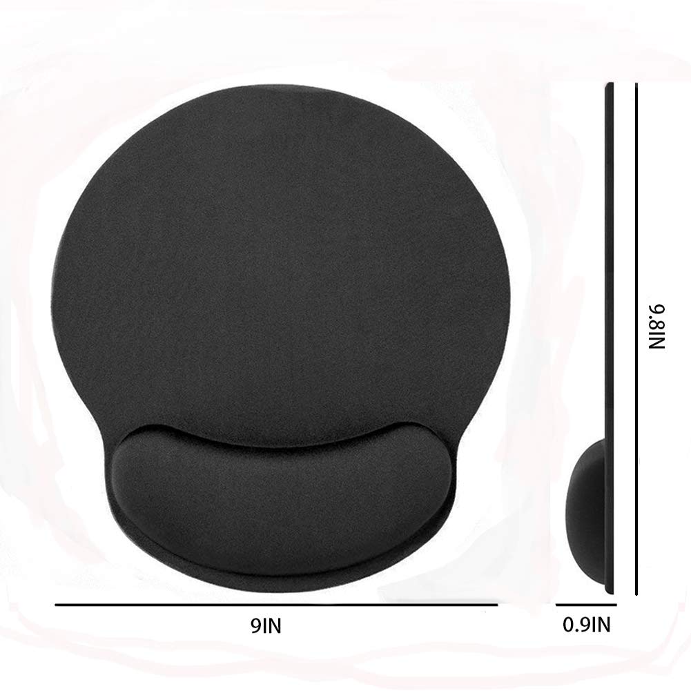 HONESTY Smooth Microfiber Memory Foam Mouse Wrist Pad - Ergonomic Wrist Rest Support for Pain Relief, Comfortable Typing & Gaming (2-Pack, Black) - Perfect for Office, Home & Gaming Setup