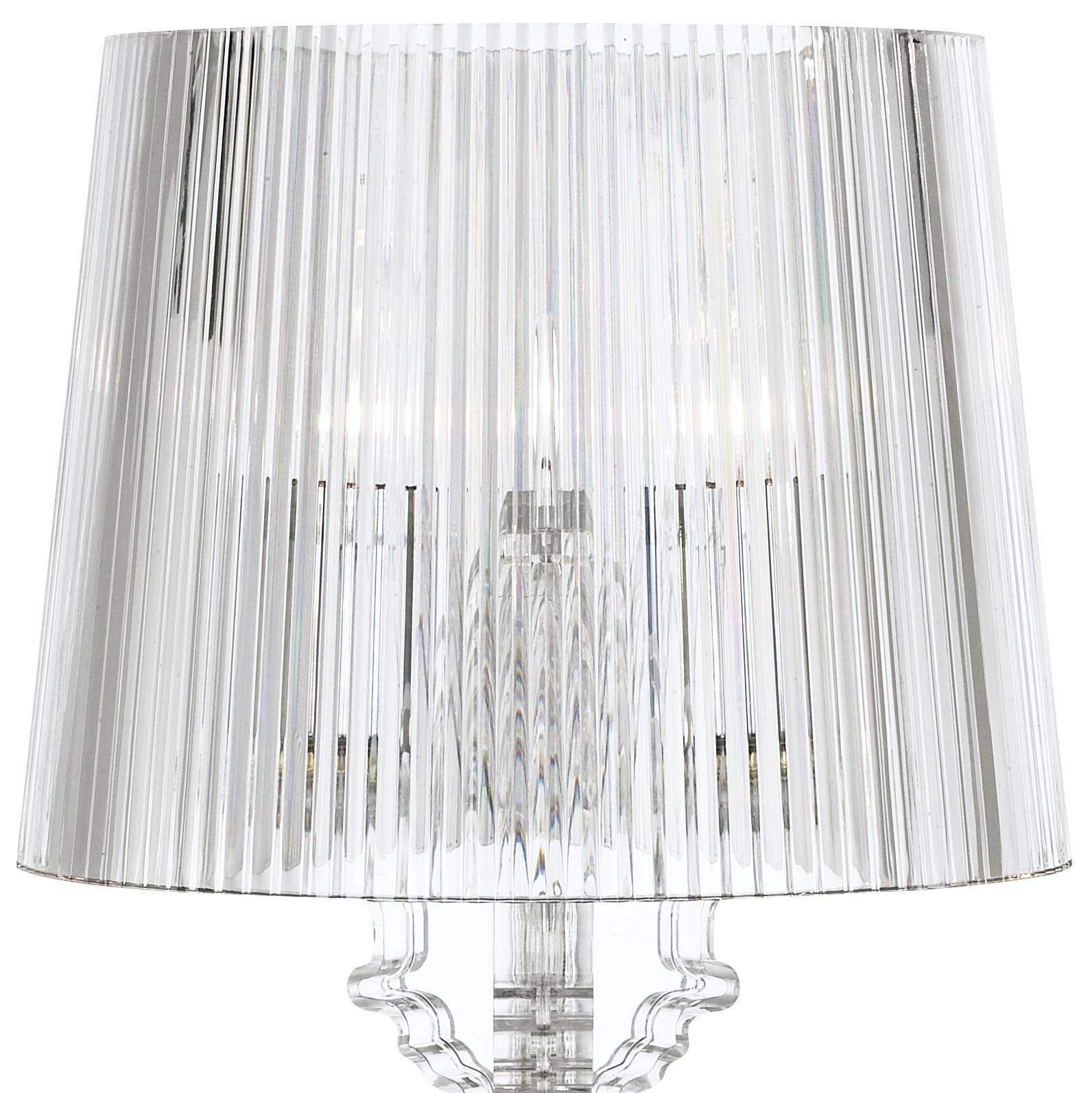 360 Lighting Baroque Antique Victorian Style Accent Table Lamps - Set of 2 Clear Acrylic See-Through Base with Drum Shade, 20