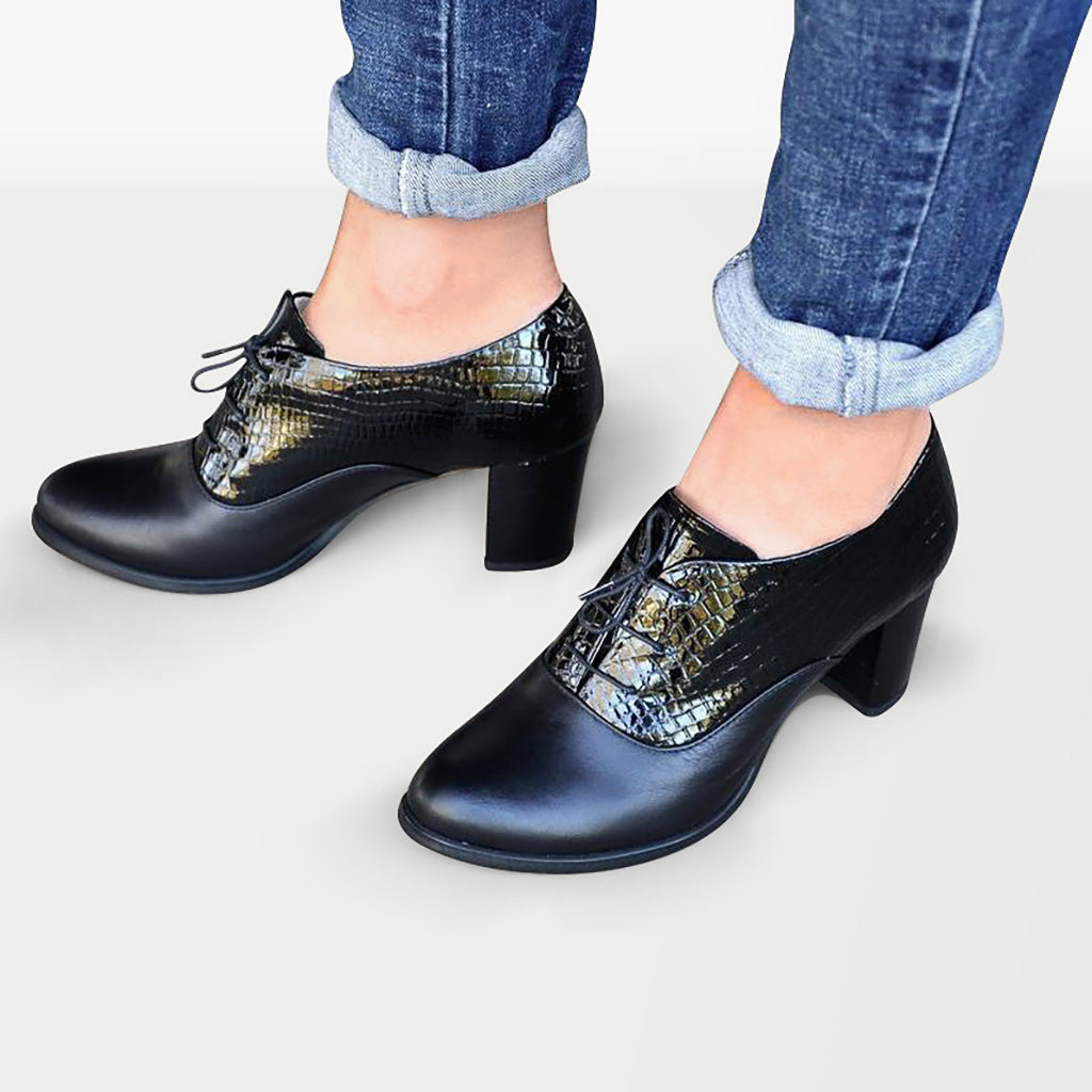 Holborn Oxford Heels - Stylish Women's Dress Shoes for Work, Office & Formal Occasions | Comfortable & Elegant Heeled Loafers for Professional Women