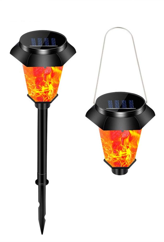Ulalaza 2-Pack Solar Powered Outdoor Torch Lights - 12 LED Flickering Flame Effect, Waterproof Landscape Lighting with Auto On/Off Sensor - Perfect for Garden, Pathway, Patio, and Backyard Decor