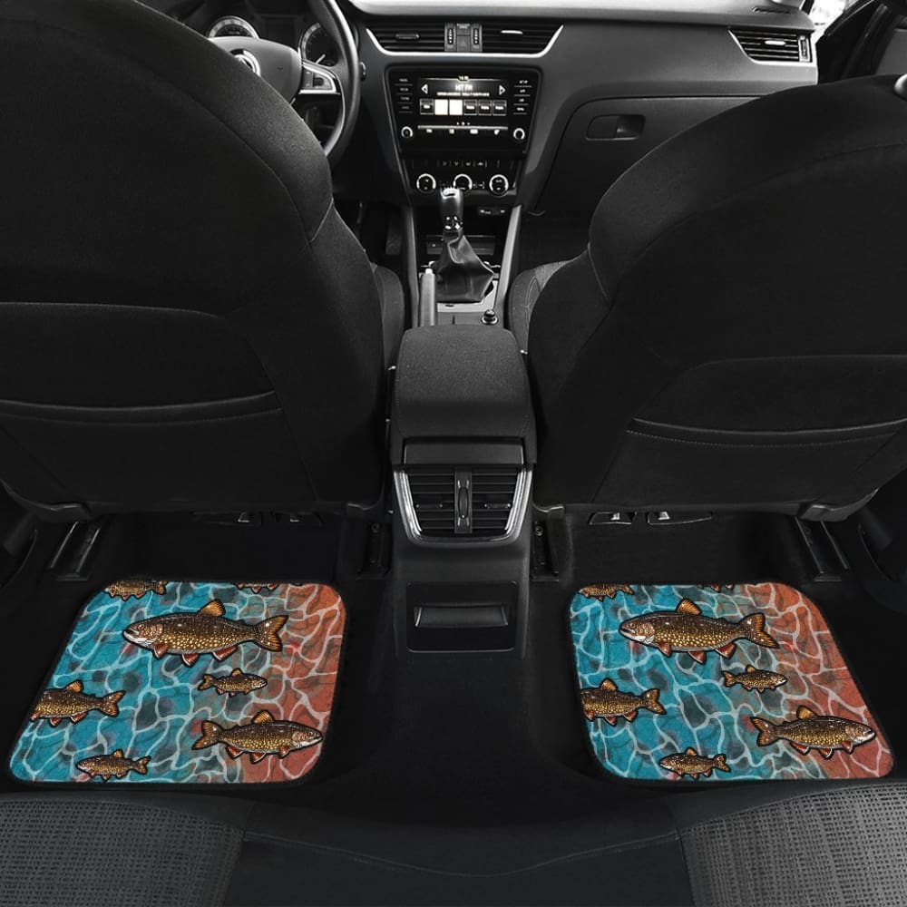 Premium Brown Trout Fish Skin Pattern Car Floor Mats for Fishing Enthusiasts - Waterproof & Non-Slip - Perfect for Trucks, SUVs, and Outdoor Adventures