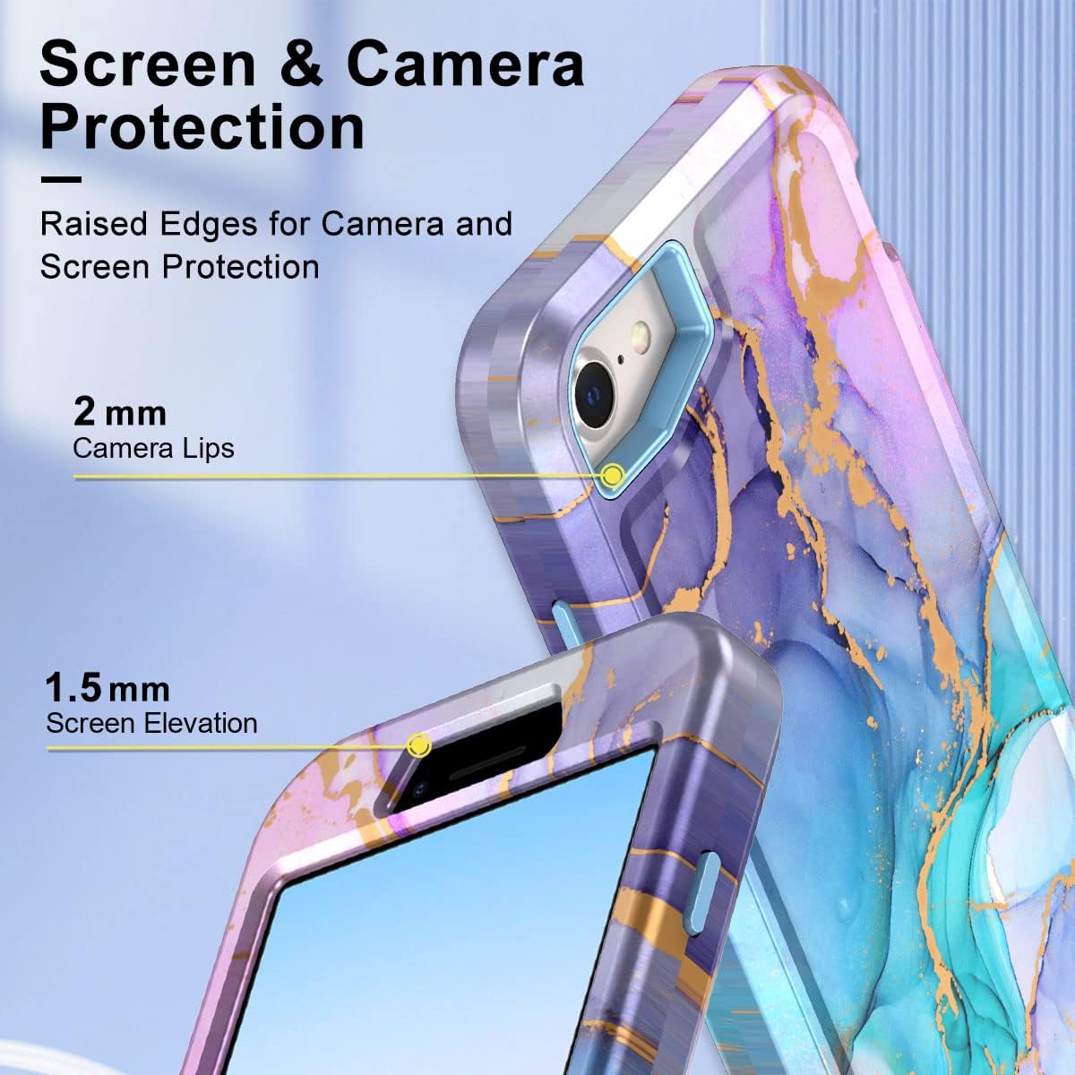 iPhone 16 Pro Case - Heavy Duty Shockproof Rugged Cover with Hybrid Hard PC & Soft Rubber | 3-in-1 Full Body Protection | Slim Design for Women | Perfect for Outdoor, Work & Daily Use