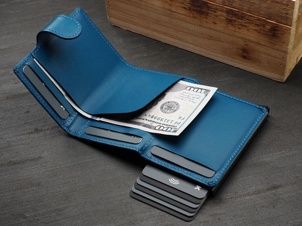 Premium Italian Leather RFID Blocking Mini Wallet SOLO - Slim Credit Card Holder with 9 Card Slots & Coin Pocket for Men & Women - Perfect for Travel, Business & Everyday Use
