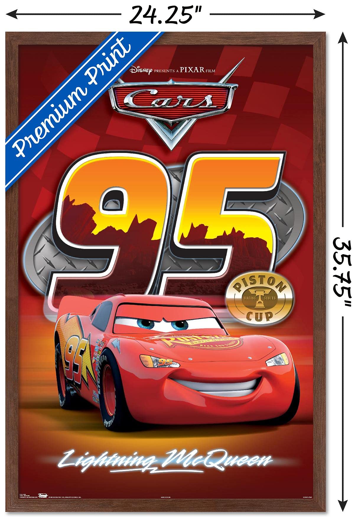 Disney Pixar Cars Lightning McQueen Wall Poster - 22.375
