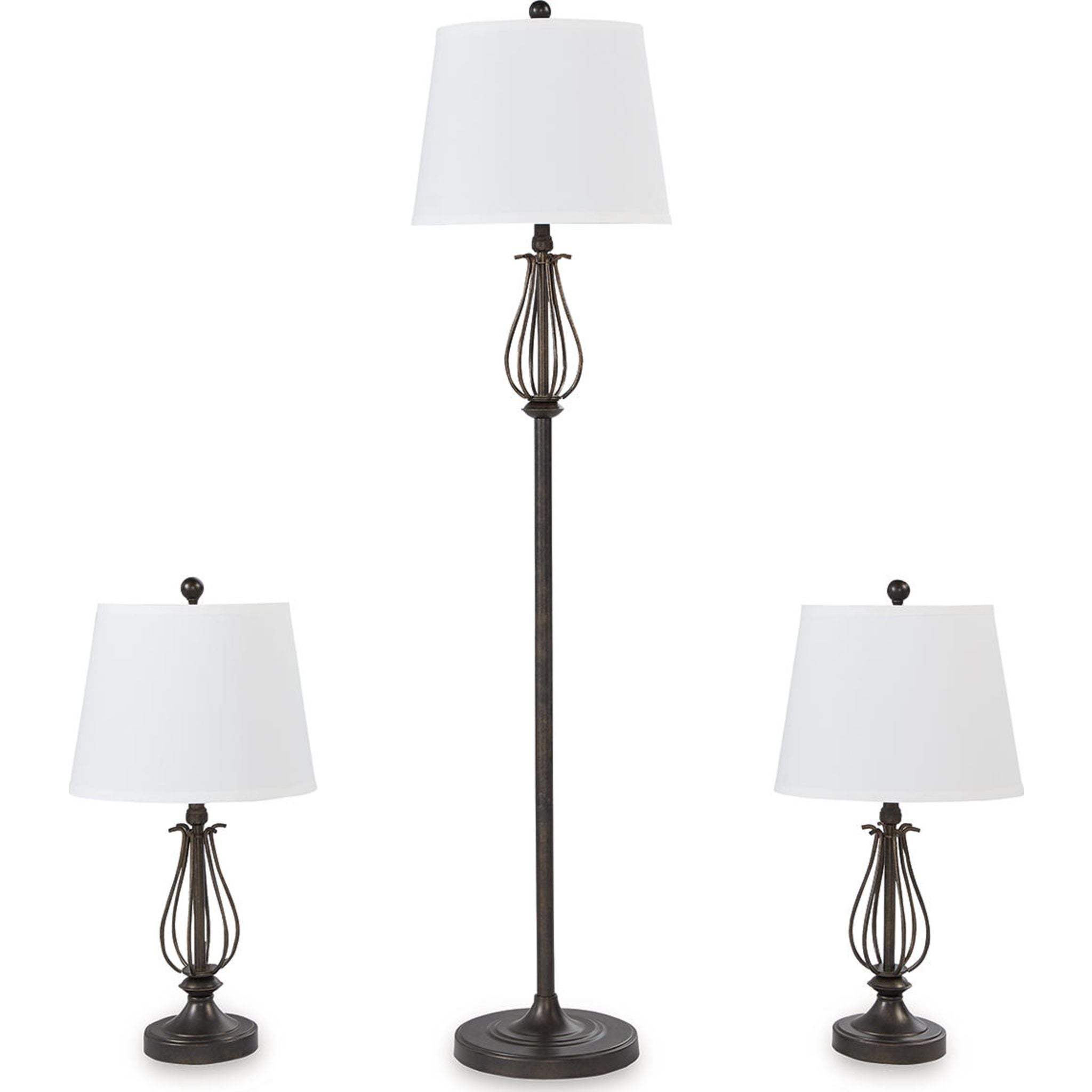 Brycestone Modern Lamp Set - 2 Table Lamps & 1 Floor Lamp - 57 Inch Height - Perfect for Living Room, Bedroom, and Office Lighting Decor