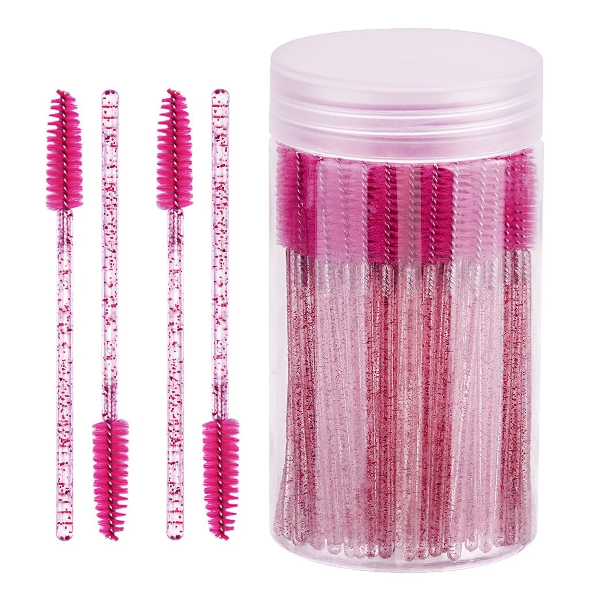 100pcs Crystal Mascara Wands Applicator - Disposable Eyelash Brushes for Professional Makeup Artists & DIY Lash Extensions - Perfect for Salons, Home Use & Travel Beauty Kits