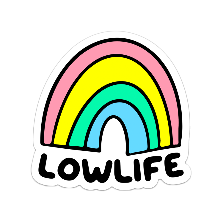 Rainbow Lowlife 3 Sticker Pack - Vibrant Waterproof Vinyl Decals for Laptops, Cars & DIY Crafts - Perfect for Personalizing Tech, Vehicles & Home Decor