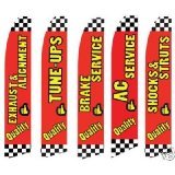 5 Pack Auto Repair Feather Banner Flags - High Visibility Advertising Flags for Car Shops, Dealerships & Auto Services - Perfect for Grand Openings, Promotions & Outdoor Business Signage