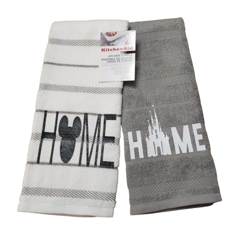Be Our Guest Magic Castle Mickey Kitchen Bathroom Towels - Disney Themed Towels for Kids Bathroom, Kitchen, and Guest Use