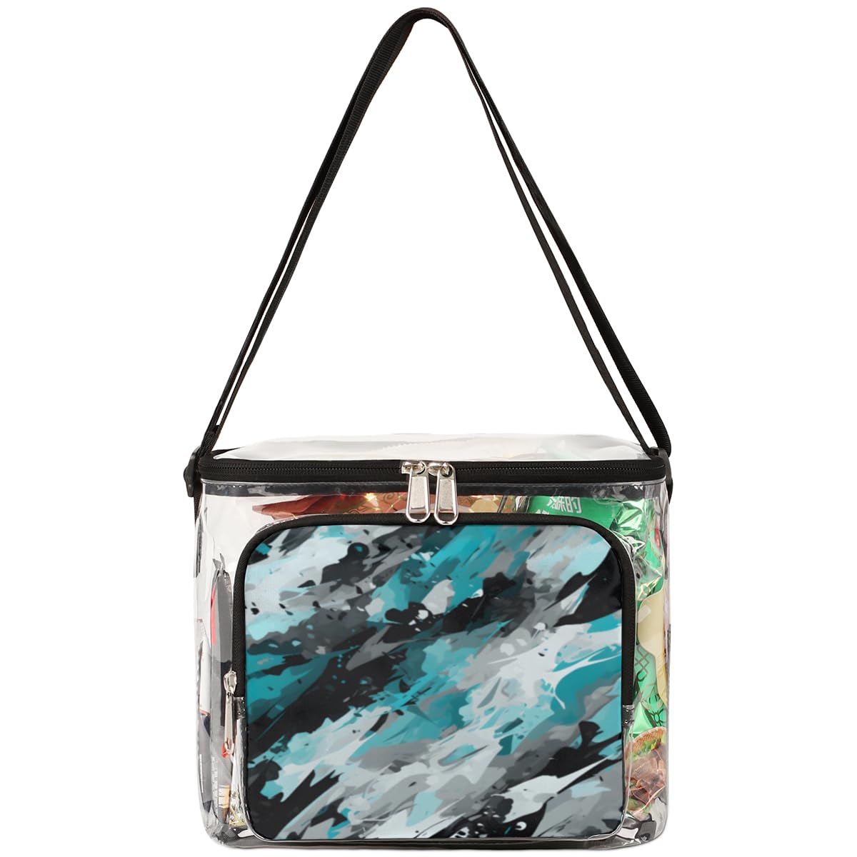 GzLeyigou Fashion Camouflage Clear Tote Bag with Handles - Transparent Crossbody Shoulder Bag for Women - Perfect for Outdoor Travel, Picnic, Concerts & Sports Events (Stadium Approved) - Waterproof Lunch Bag for Beach, Shopping, Gym & Daily Use