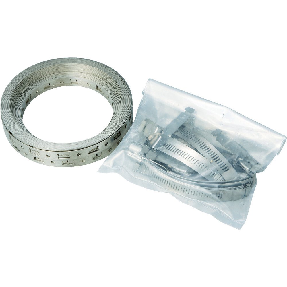Breeze-4001 Stainless Steel Hose Clamp Kit - 100 ft Band, 25 Adjustable Fasteners, 10 Splices | Secure Pipes, Hoses & Cables | Ideal for Plumbing, Automotive & DIY Projects