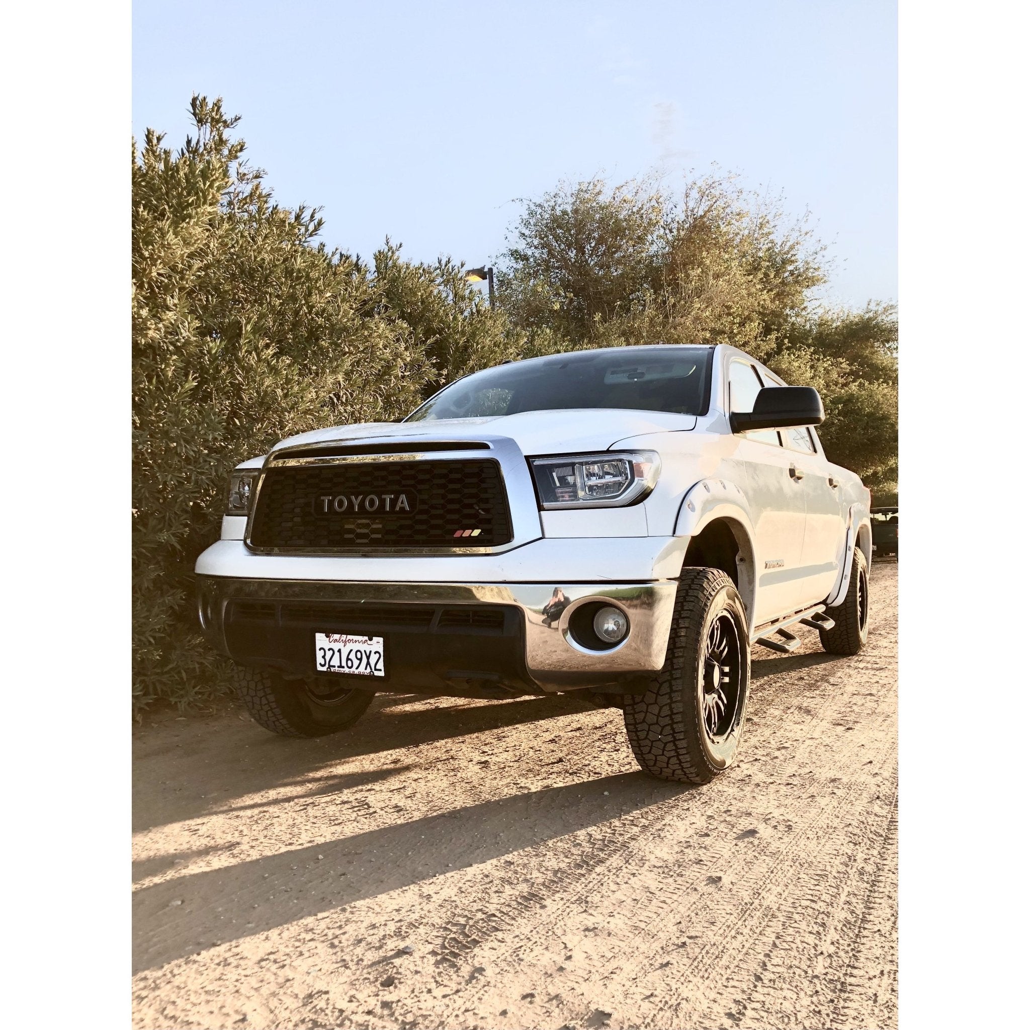 10-13 Toyota Tundra TRD PRO Black Honeycomb Front Bumper Grill Grille Replacement - Durable ABS Plastic Mesh Grille for Off-Road & Street Driving