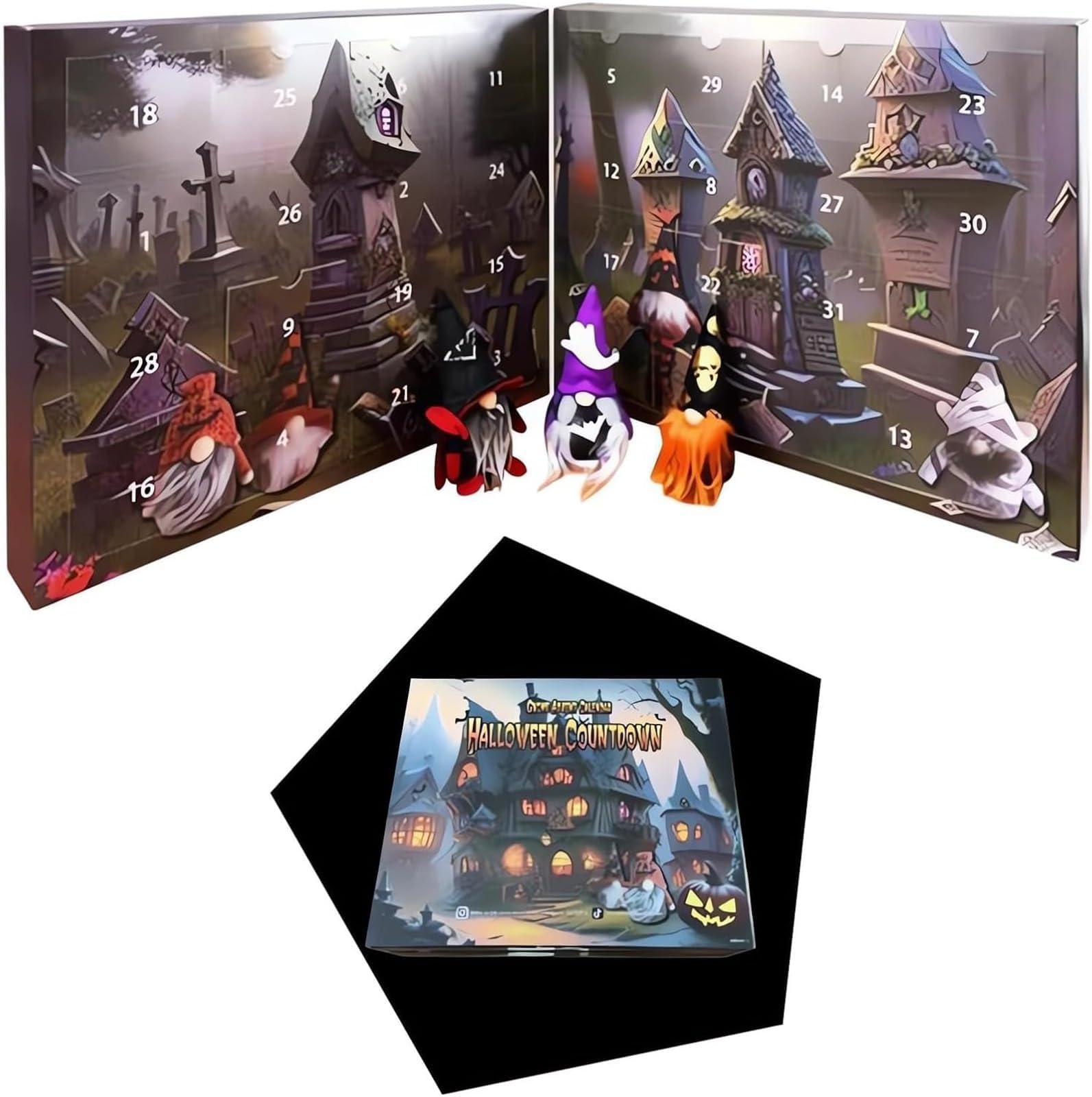 2024 Halloween Gnome Advent Calendar - 31-Day Countdown Calendar with Collectible Doll Toys, Fun Gnome Figures for Kids' Halloween Party Favors | Perfect for Holiday Decorations & Gift Exchanges