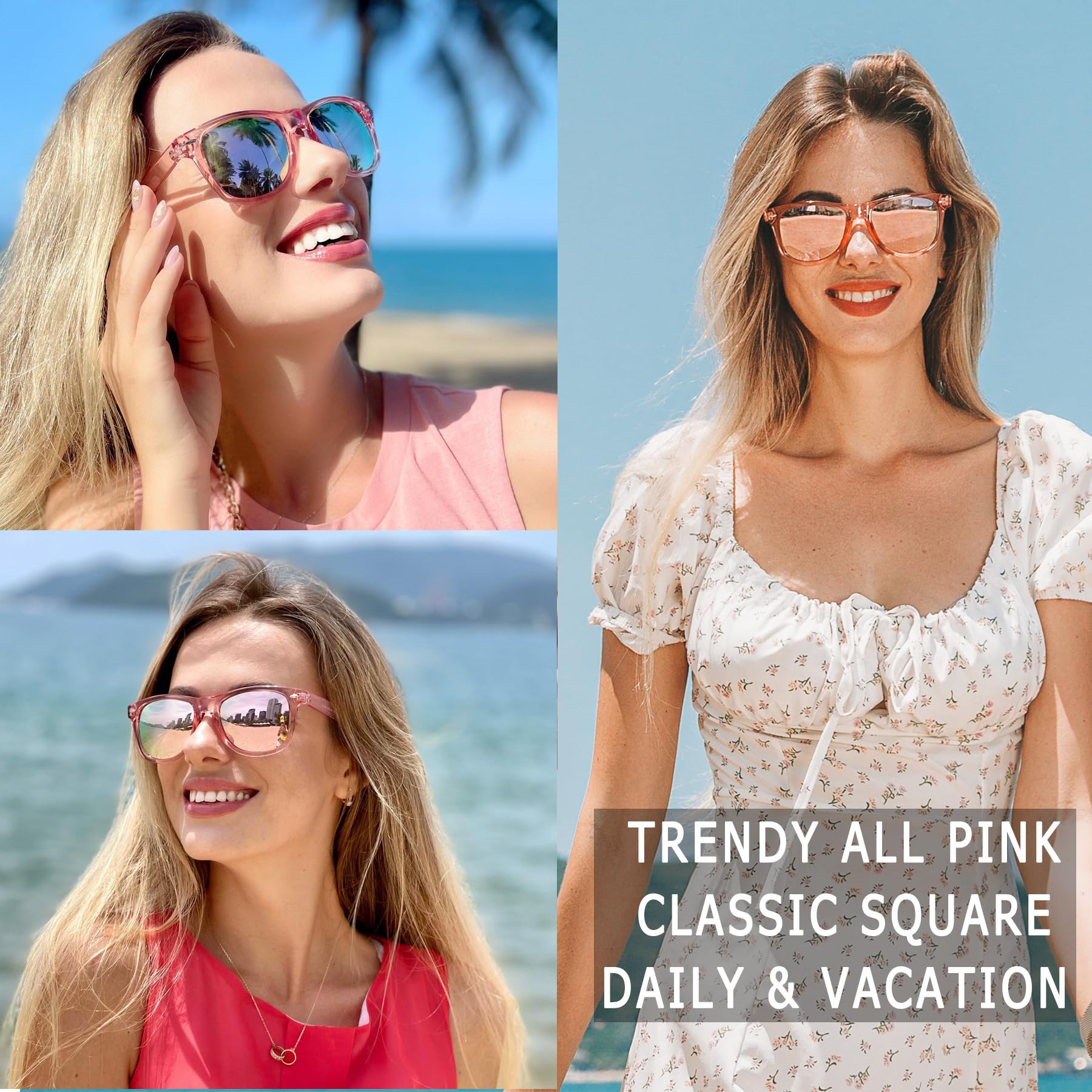 Joopin Square Polarized Sunglasses for Men & Women - UV Protection, Trendy Designer Shades for Outdoor, Driving, Beach & Fashion