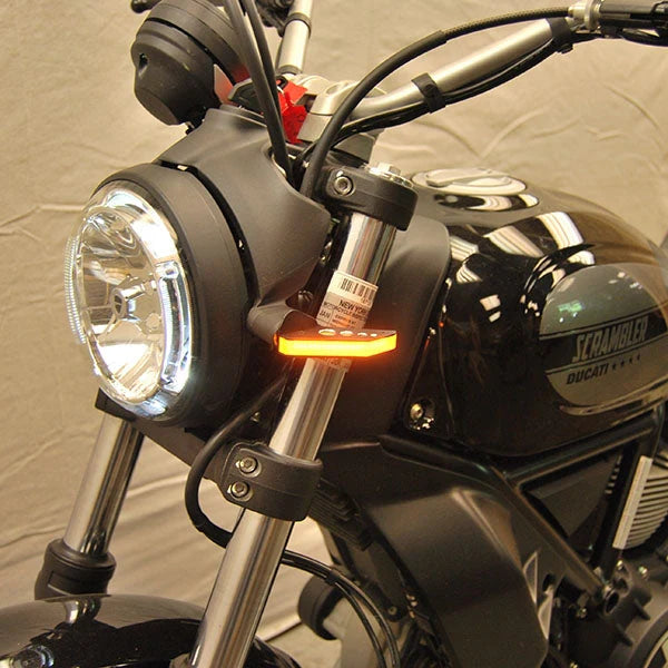 Ducati Scrambler Cafe Racer Sixty2 Desert Sled LED Front Turn Signals - Motorcycle Indicator Lights for Enhanced Visibility & Safety - Perfect for Urban Commuting & Off-Road Adventures