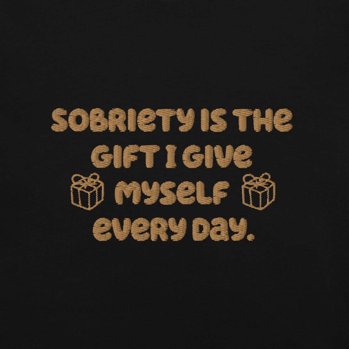 Sobriety T-Shirt for Daily Reminder - Embroidered Motivational Gift for Recovery & AA Meetings - Perfect for Sober Living & 12-Step Programs