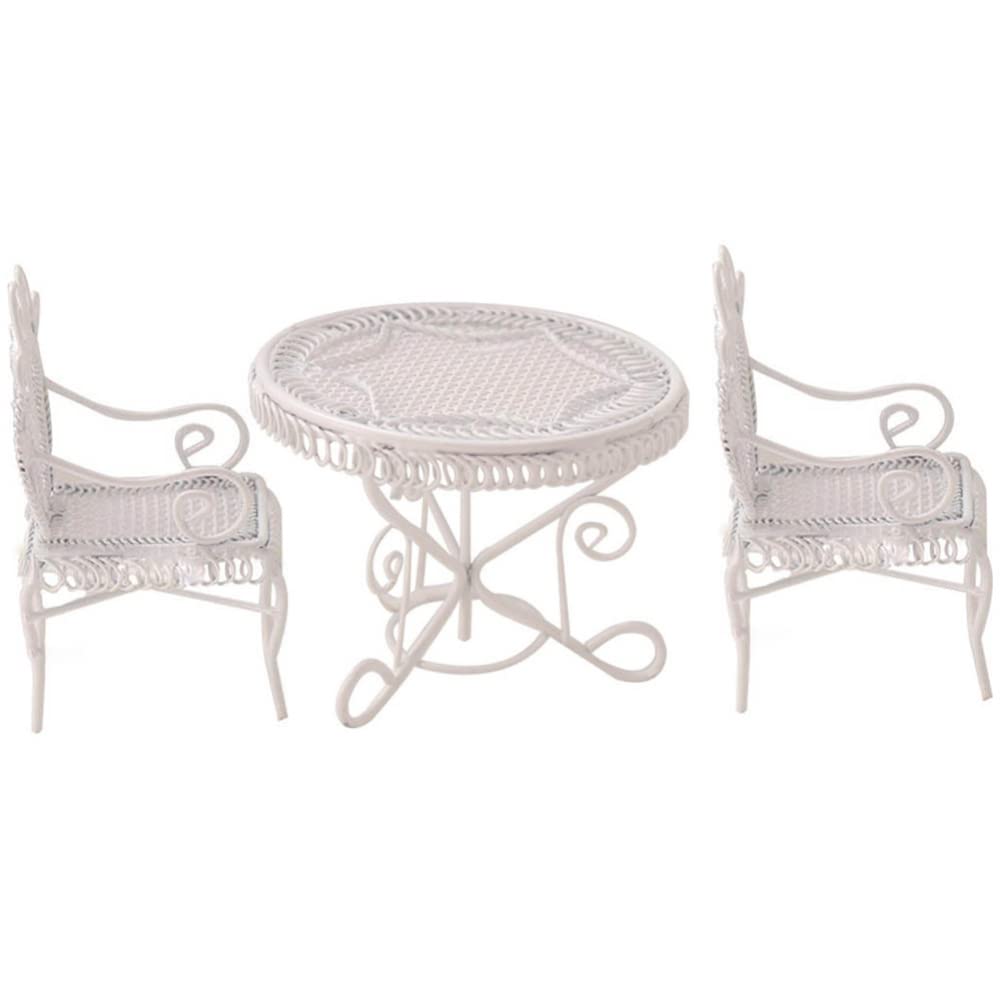 1:12 Scale Miniature Table & Chair Set - 3PCS Dollhouse Furniture for DIY Home Decor, Kids Playroom & Model Landscaping - Perfect for Doll Accessories, Mini House Displays & Craft Projects