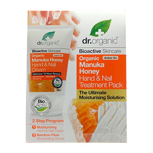 Organic Manuka Honey Hand & Nail Treatment Pack - Moisturizing Cream for Dry Cracked Hands & Cuticle Care - Perfect for Winter Skincare & Nail Repair