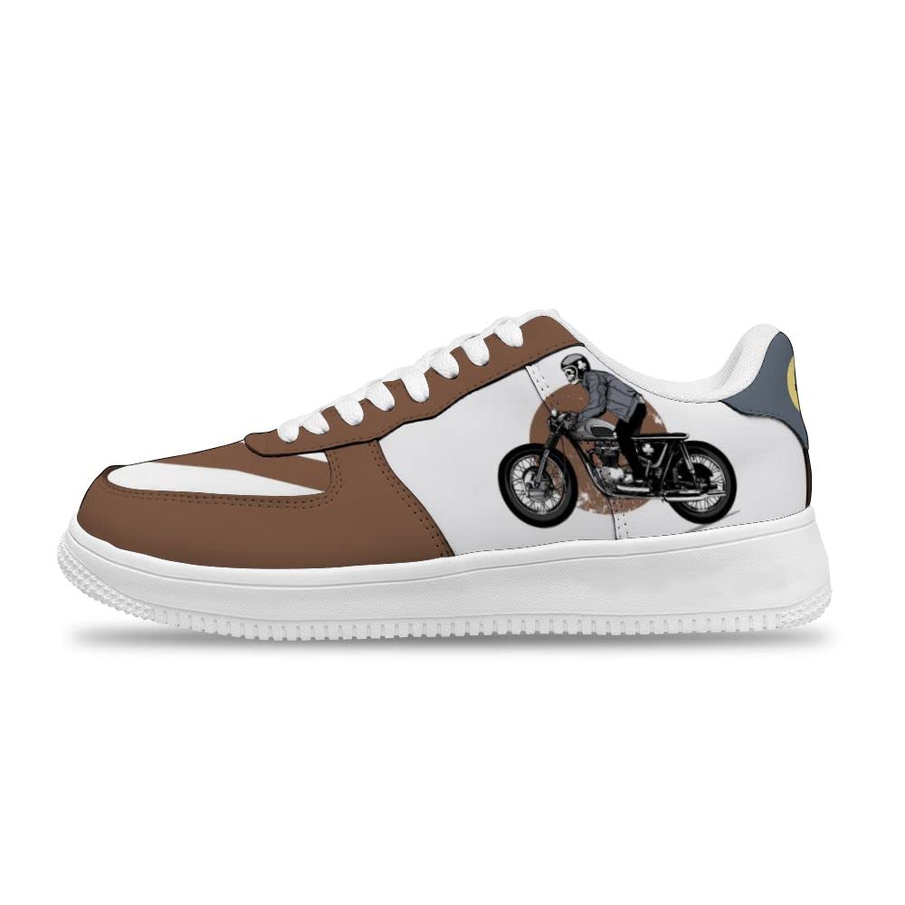 TUYAI Skeleton Riding Motorbike Air Force Customized Sneakers - Men's & Women's Fashion Sports Shoes for Motorcycle Enthusiasts | Perfect for Biking, Streetwear, and Anime-Themed Outfits