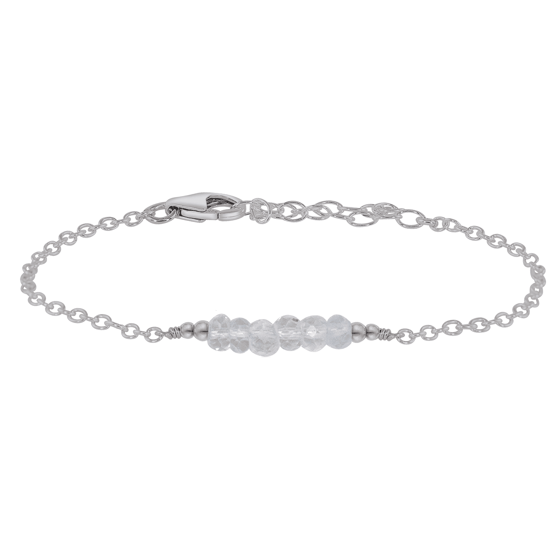 Sparkling Crystal Quartz Gemstone Faceted Bead Bar Bracelet for Women - Elegant Healing Jewelry for Meditation, Yoga & Spiritual Gifts