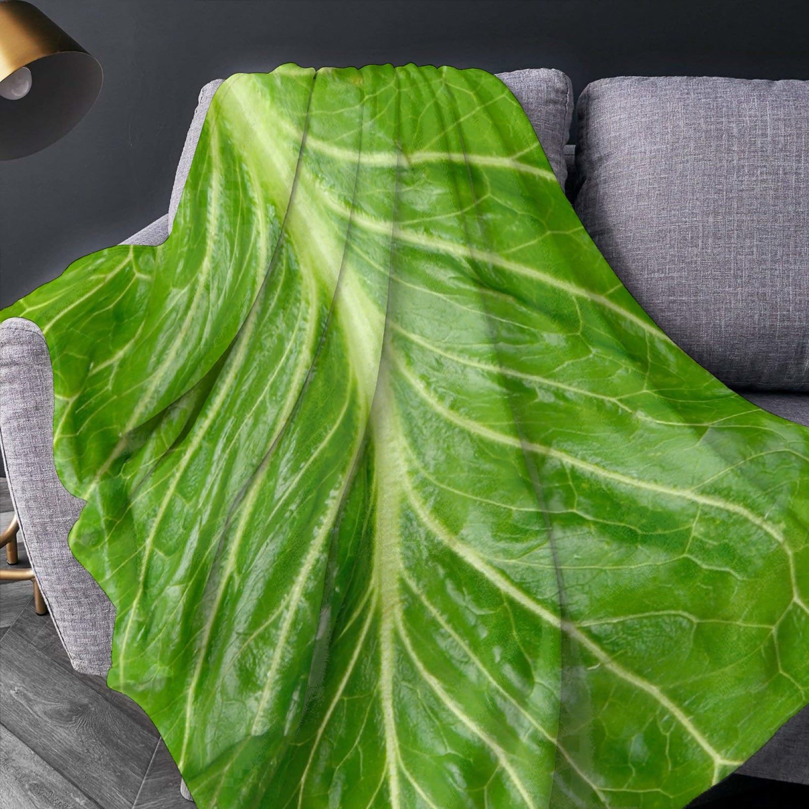 40x30 Inch Lettuce Blanket for Baby - Soft Fleece Cabbage Blanket, Funny Food Gift for Women & Kids, Cozy Summer & Fall Throw for Couch, Bed, Sofa - Perfect for Gifts, Lounging & Photo Props