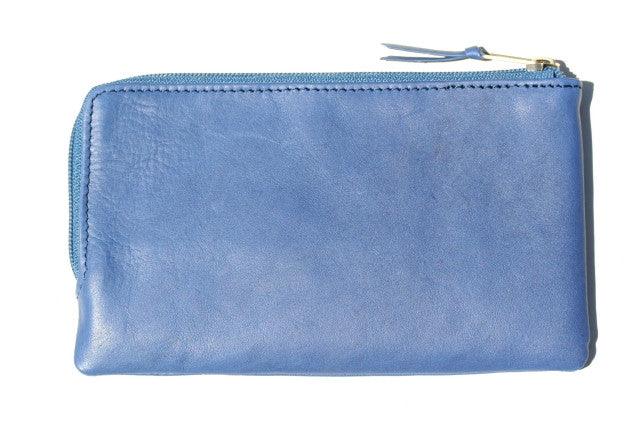Skipper Blue Corner Zip Wallet - Slim RFID Blocking Leather Wallet for Men - Perfect for Travel, Business & Everyday Use