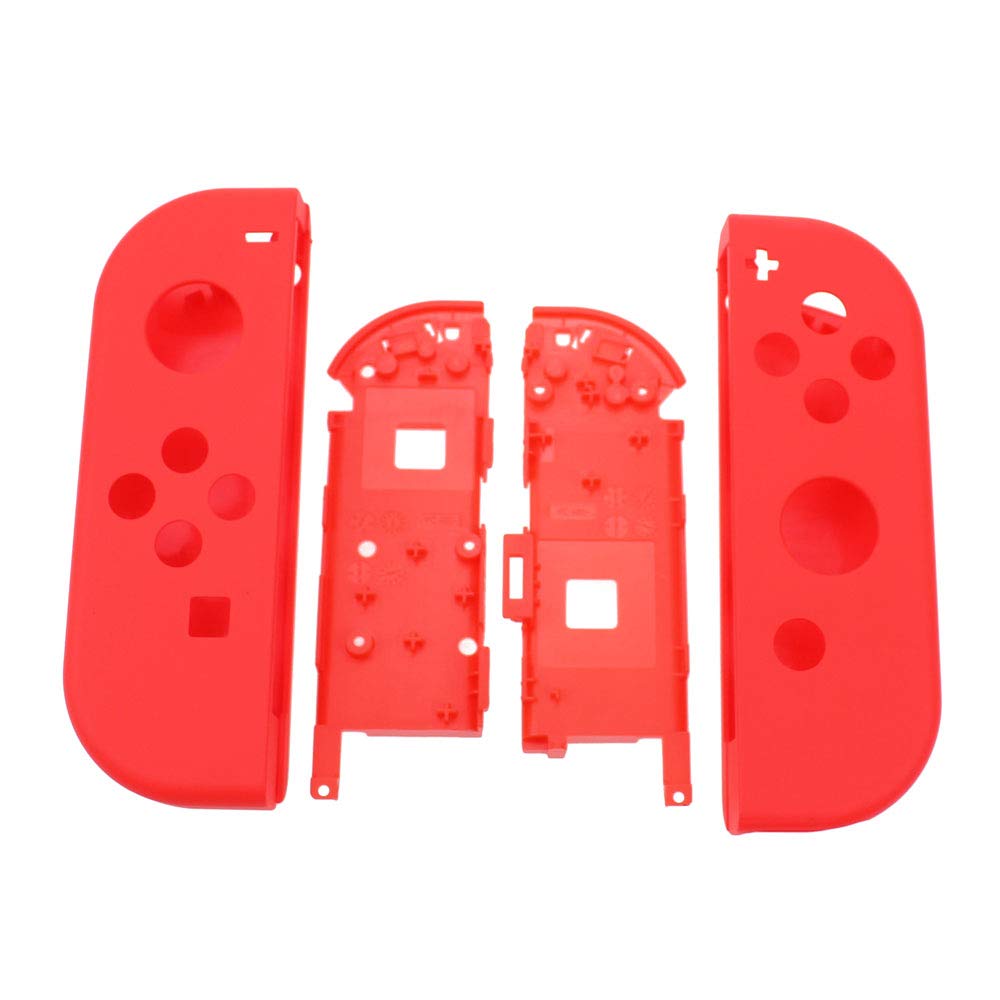 Durable Nintendo Switch NS Joy-Con Housing Shell Case with Middle Frame - Red | Protective Cover for Joy-Con Controllers | Perfect for Gaming, Travel & Home Use