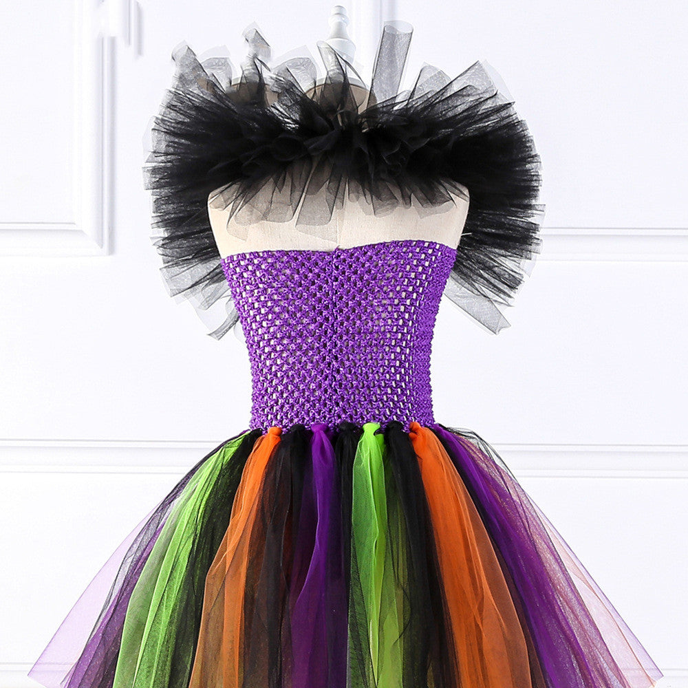 Halloween Wizard Girl Dress Costume for Kids - Magical Witch Outfit for Trick or Treating & Cosplay