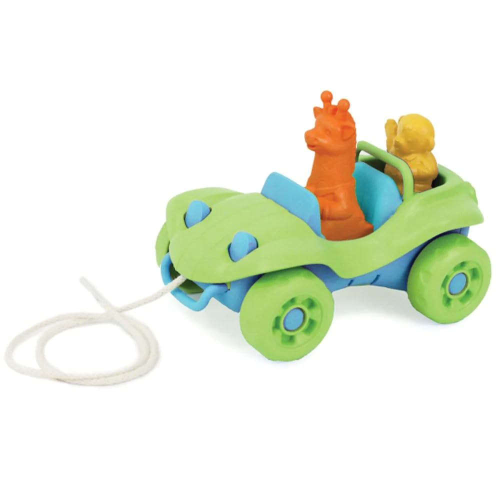 Green Toys Dune Buggy Pull Toy - Eco-Friendly Ride-On Car for Toddlers | Perfect for Indoor Play, Outdoor Adventures & Early Childhood Development
