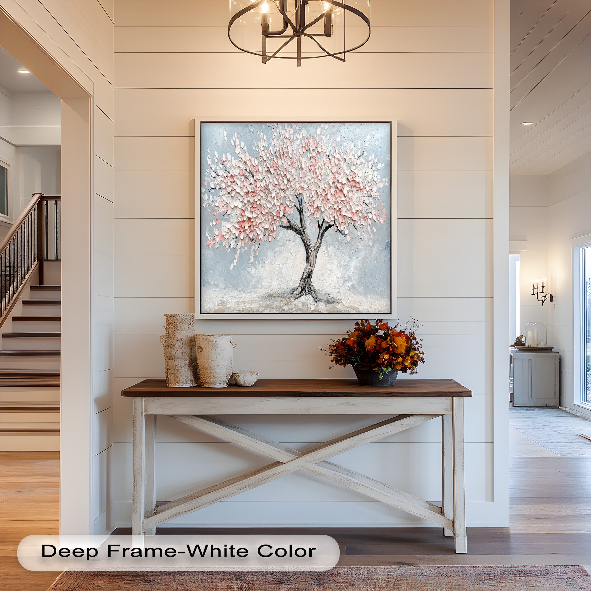 Blossoming Cherry Tree Floral Oil Painting - Handmade Canvas Art for Home Decor, Living Room, Bedroom & Office Wall