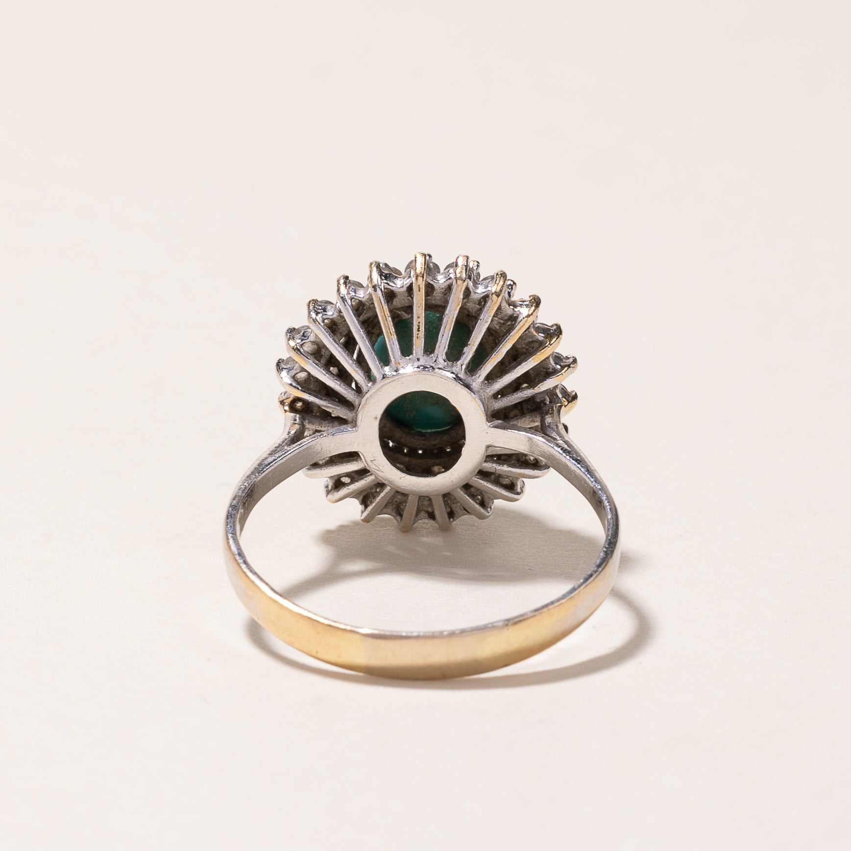 18K White Gold Turquoise and Diamond Ring - 2.74ct Natural Turquoise & 0.54ctw Diamond Accents | Size 7.25 | Elegant Statement Jewelry for Weddings, Anniversaries & Special Occasions