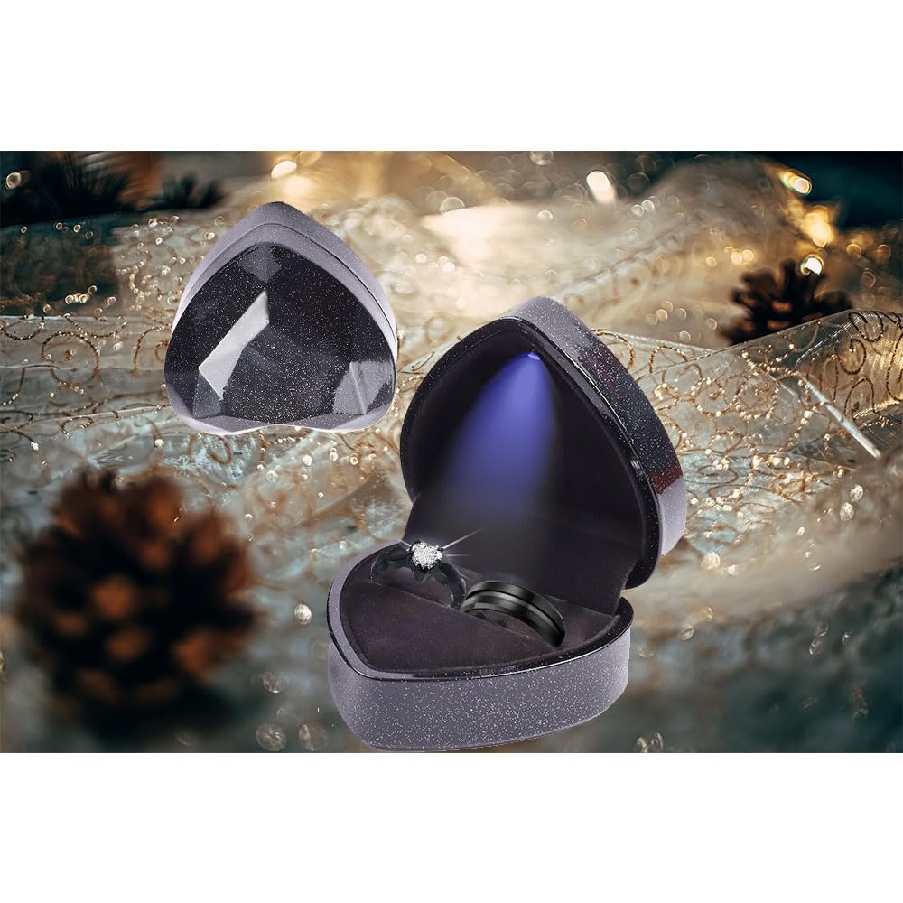 Personalized Matching Couple Rings for Him and Her - Titanium Black Cubic Zirconia Wedding & Engagement Ring Set - Comfort Fit Promise Rings for Women & Men - Perfect for Anniversaries, Proposals and Romantic Gifts