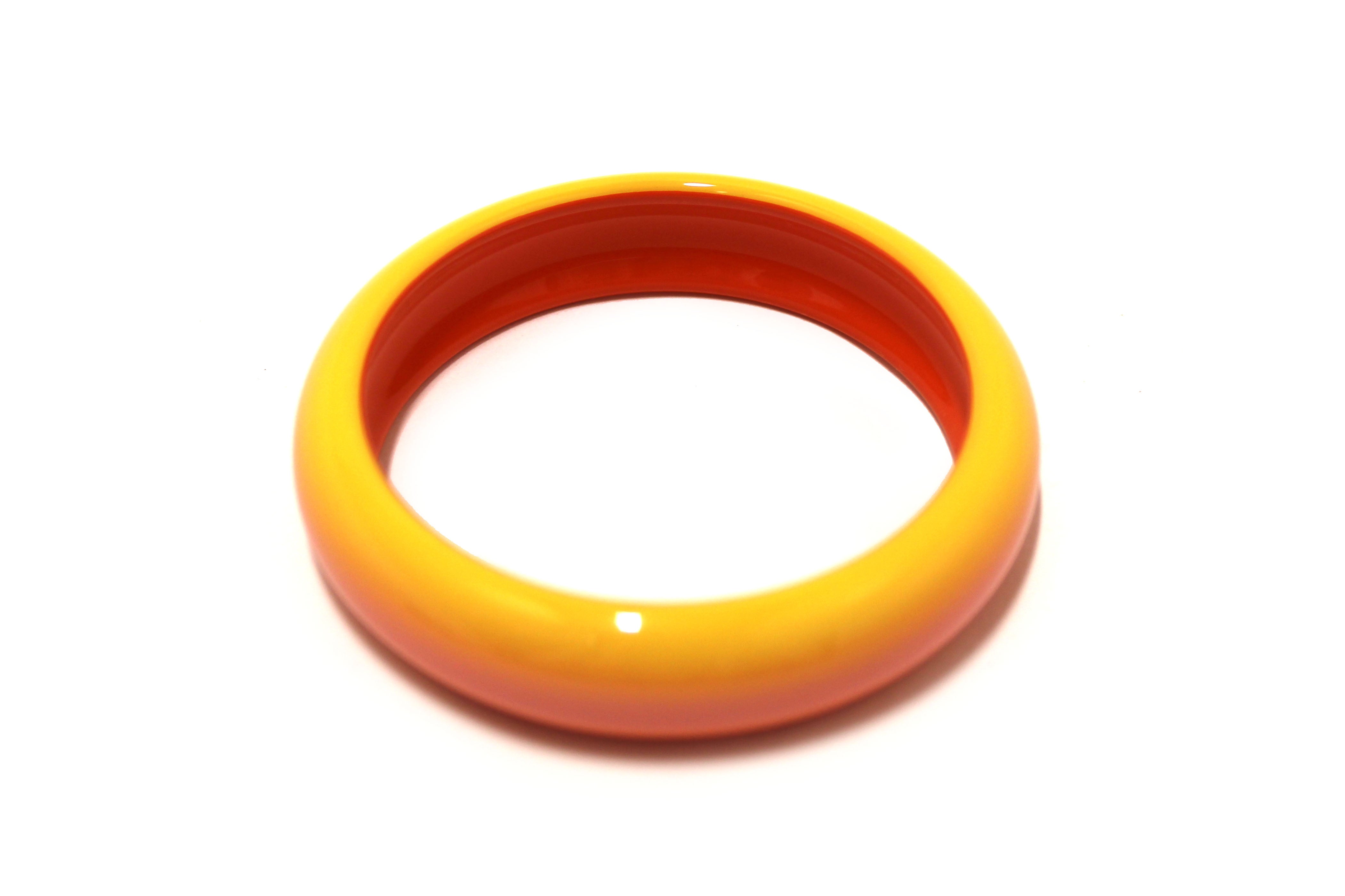 Authentic Hermes Lacquered Wood Fusion Orange Bangle Bracelet - Luxury Fashion Accessory for Women, Perfect for Parties, Weddings & Everyday Wear