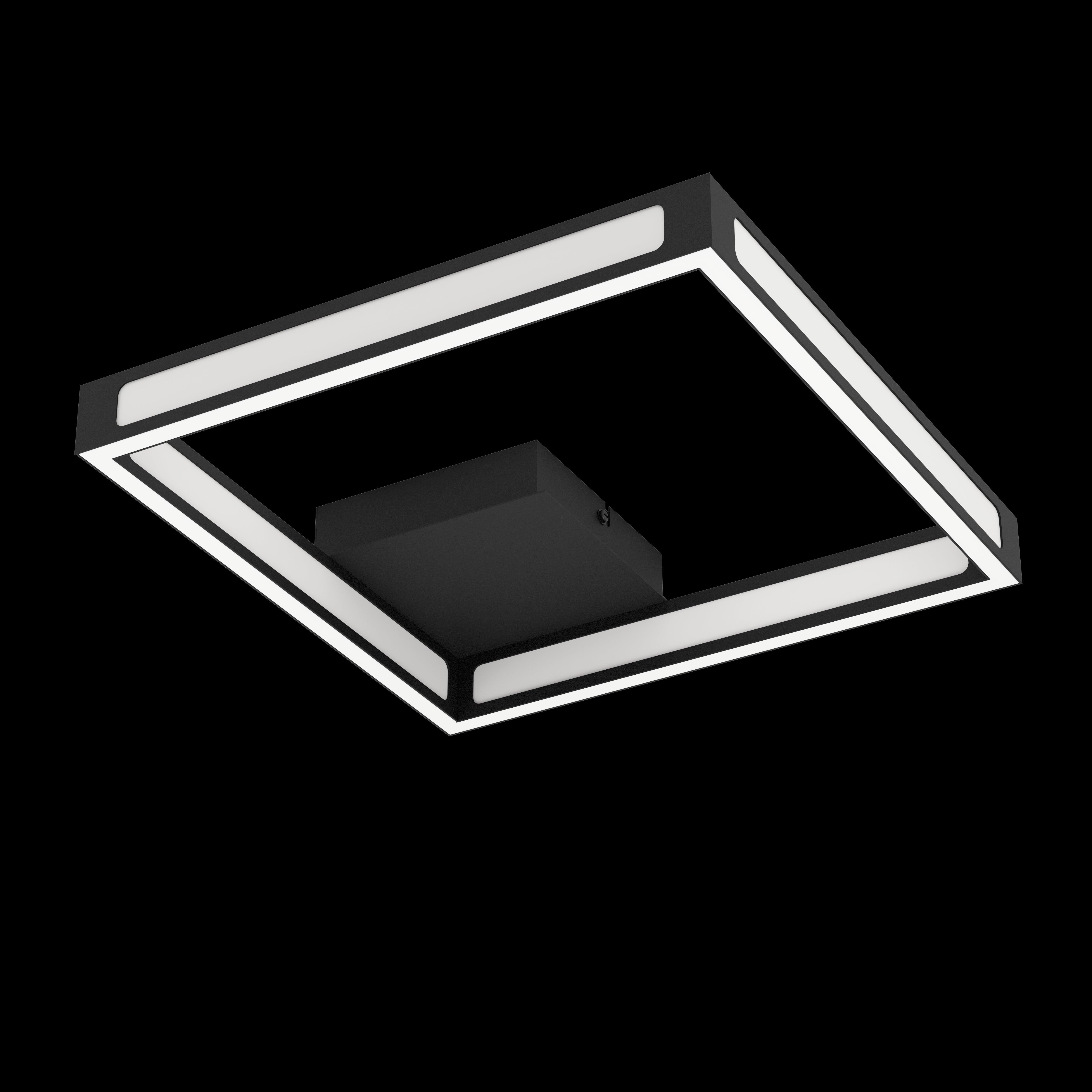 Eglo Altaflor 32cm Square Black LED Flush Mount Ceiling Light - Modern Lighting for Bedroom, Kitchen & Hallway