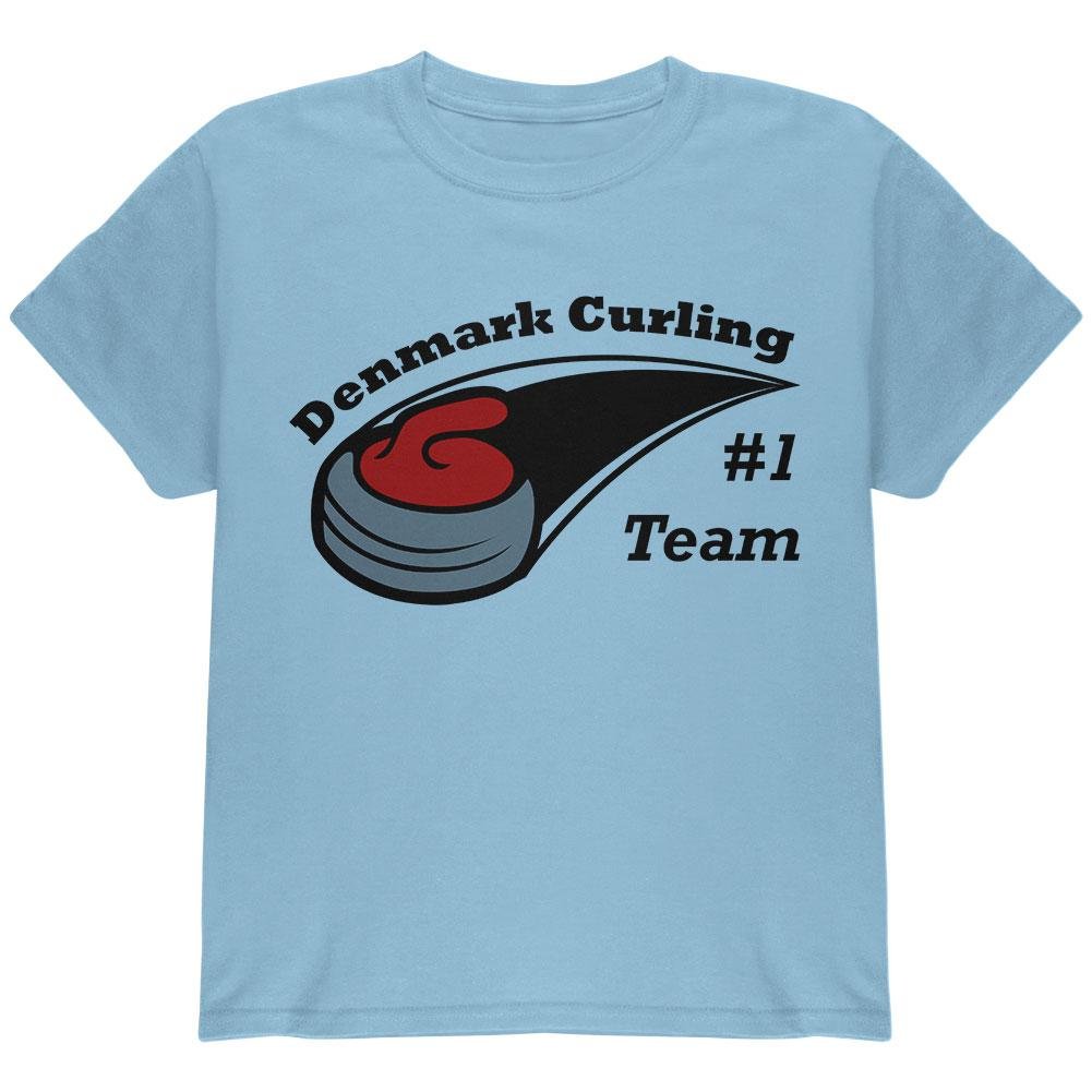 Denmark Winter Games Curling Team Youth T-Shirt - Light Blue YSM | Perfect for Sports Fans & Casual Wear